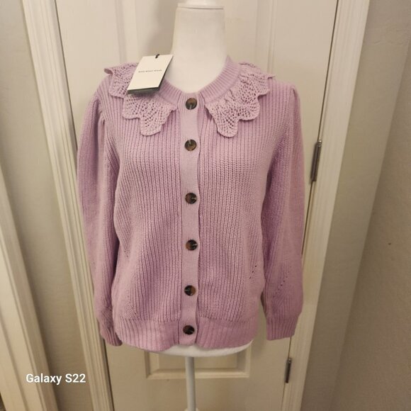 Who what wear purple/pink cardigan button down sweater. NWT. Size Medium - Picture 1 of 11